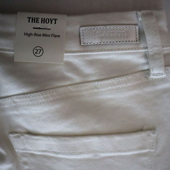 Blank NYC Women's Sz 27 White The Hoyt High-Rise Mini Flare Denim Jeans $98 - Picture 7 of 14